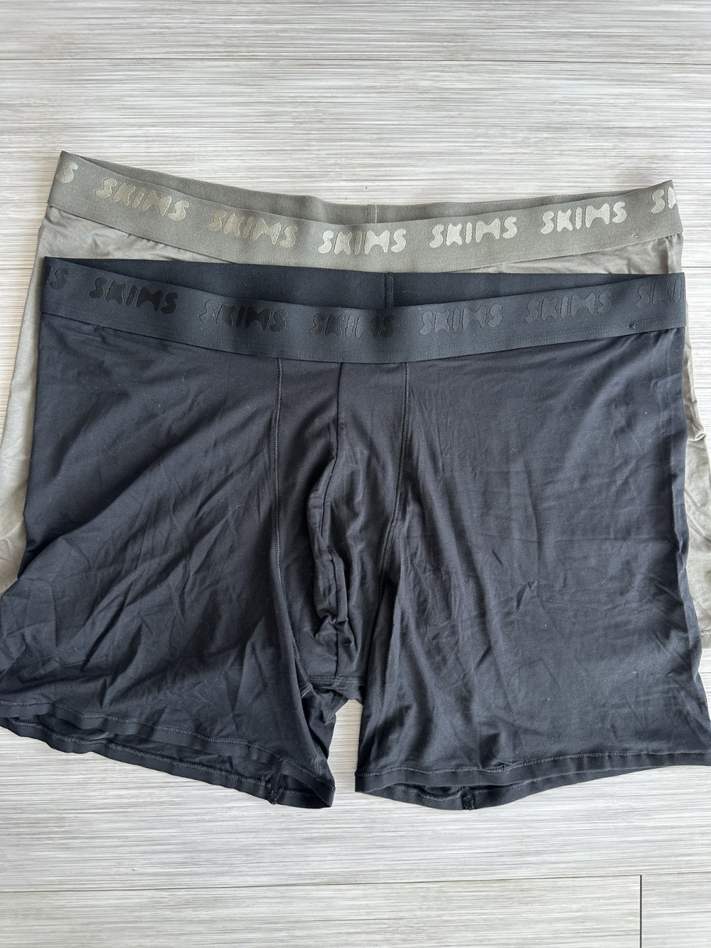 Skims Mens Boxer Briefs 2-pack Gray & Black Modal Comfort Waistband Sz 2X